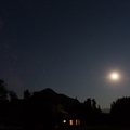 Stars and Moon over Big Buffalo Cabin